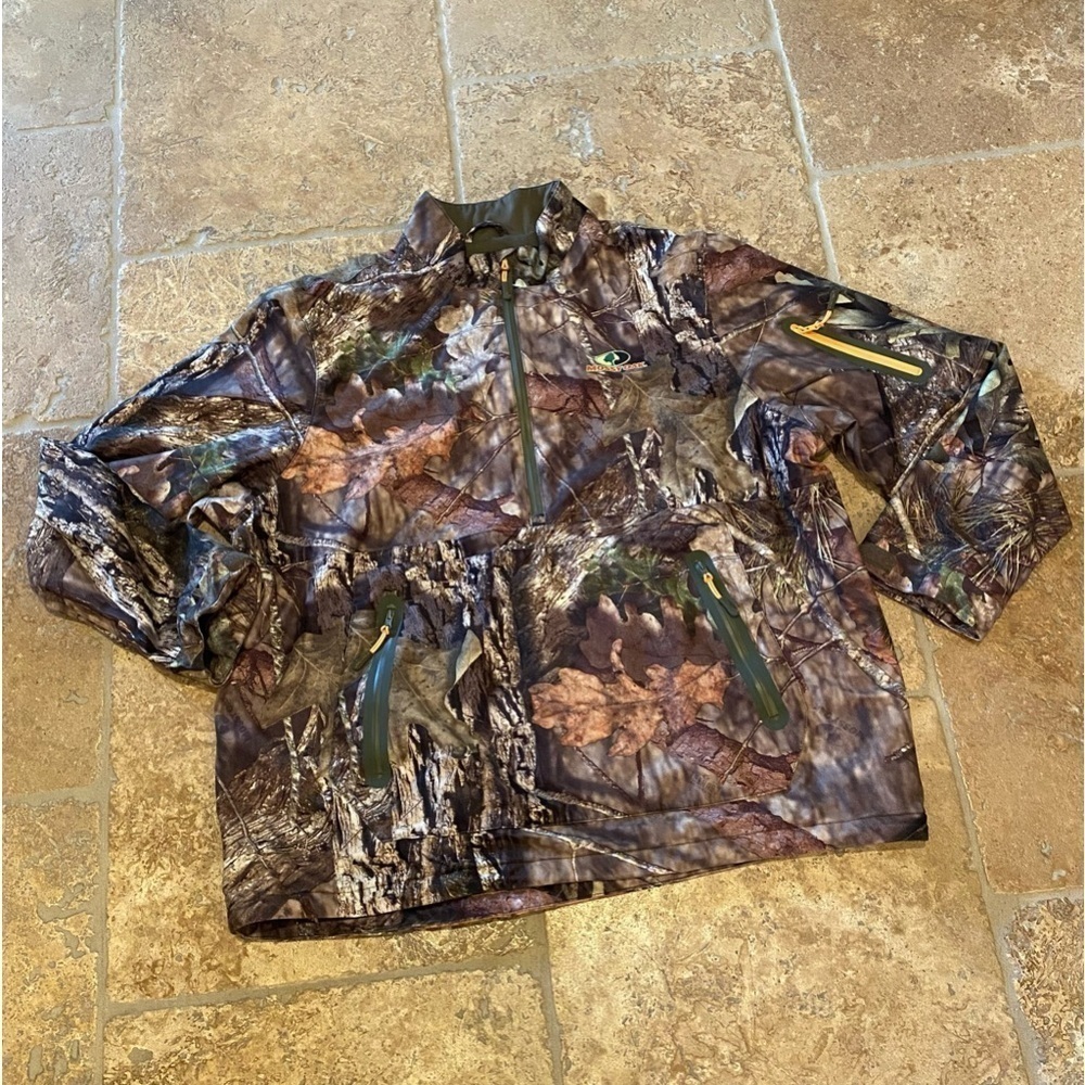 MOSSY OAK Men Camo Anorak Lined Pullover Size XL